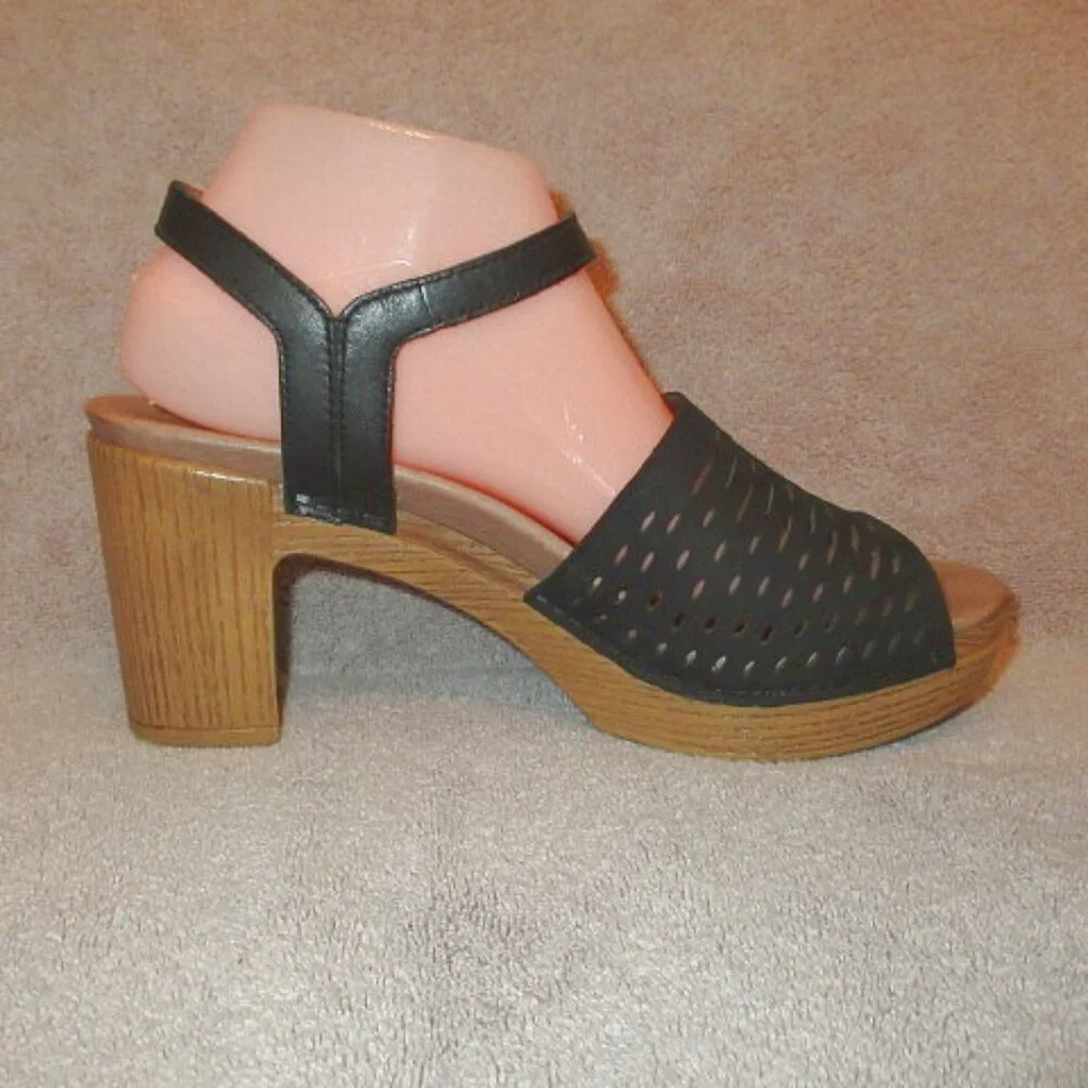 Dansko Denita Sandals Size 39 8.5 9 Leather Comfort Heel Ankle Strap Open Toe - Picture 3 of 12